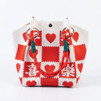 Knit Magnetic Clasp Bucket Bag