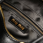 Miu Miu Black Matelassé Leather Top Handle Bag